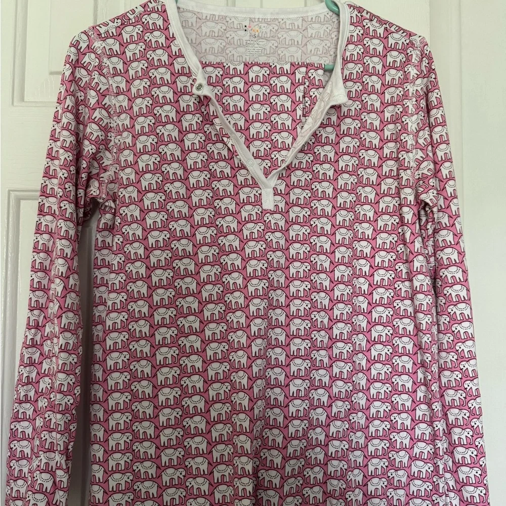 Roller Rabbit Pink Striped Pajama Set Lightweight Cotton - Picture 2 of 2
